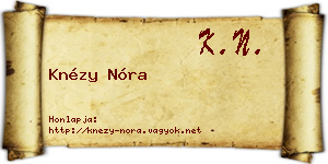 Knézy Nóra névjegykártya
